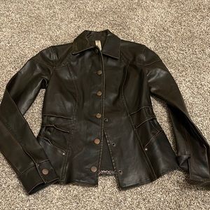 Super cute jacket. Xs looks so cute with jeans and a white tee or tank!!